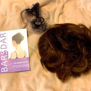 NWT Human hair messy bun. Medium chestnut brown.
